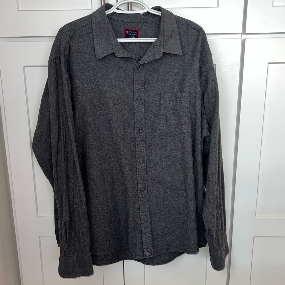 UNTUCKit gray long sleeve; good used condition size XXX large